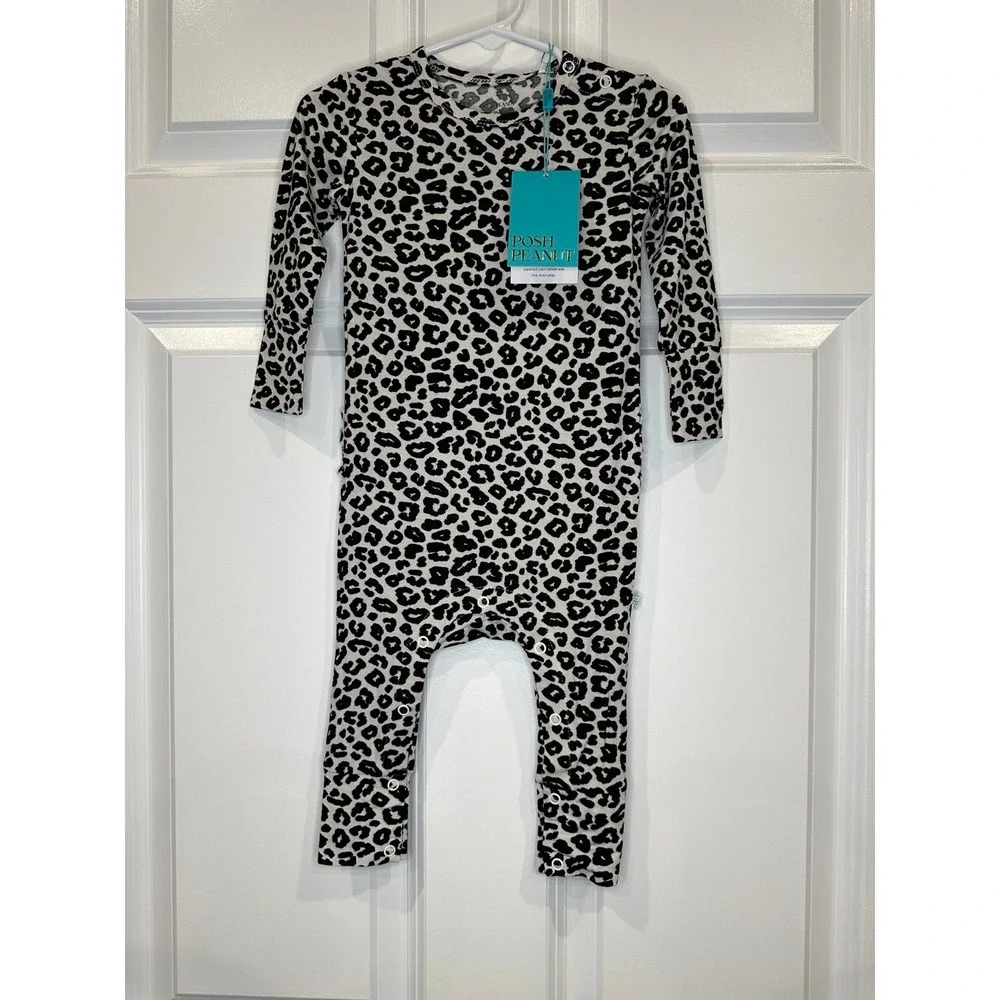 Posh Peanut Bamboo Animal Print One Piece‎ Size 12-18 Months NWT